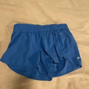 Blue mid rise lululemon shorts